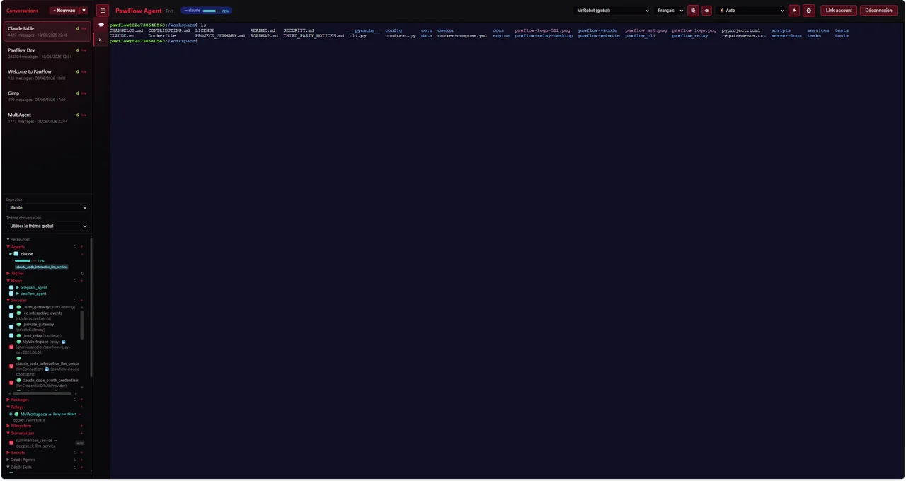 Relay terminal open in a webchat tab